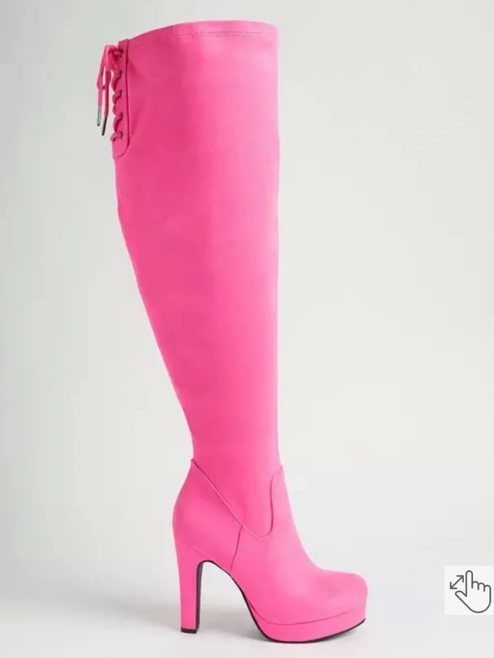 Torrid Over-the-Knee Pink Platform Heel Boots (WW)